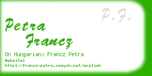 petra francz business card